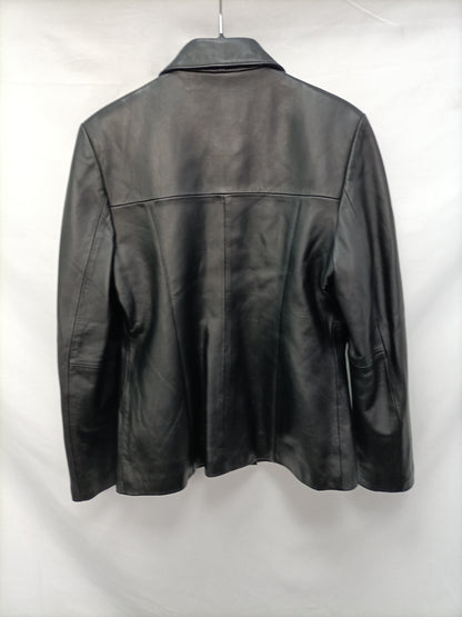 CANOE DREAMS. Chaqueta negra piel  T.40