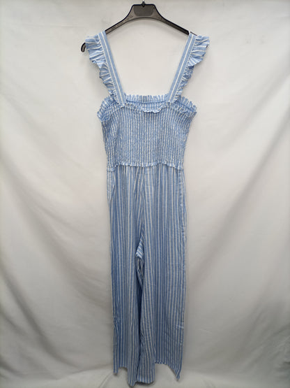 H&amp;M. Striped fluid jumpsuit size 38