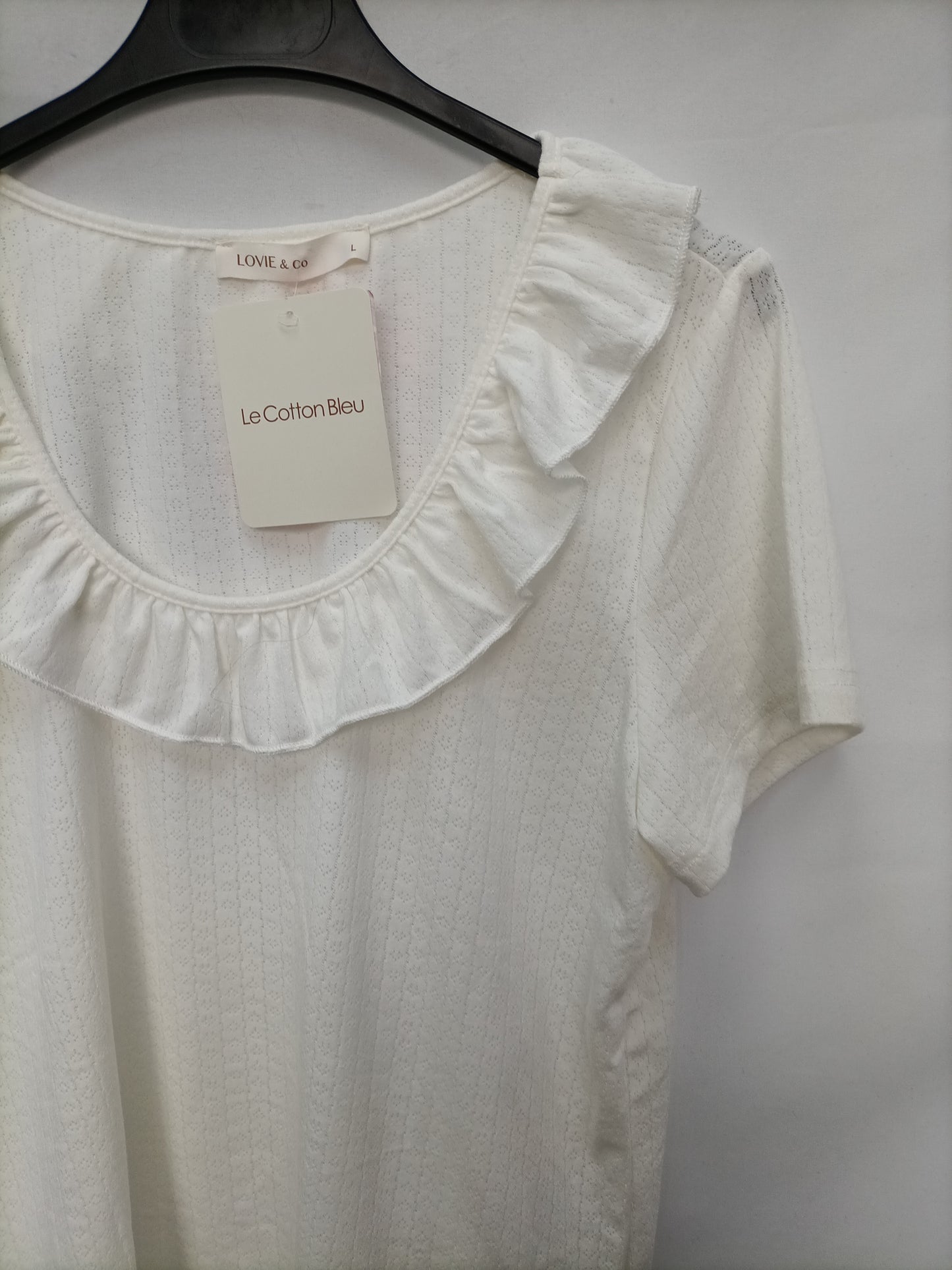 LOVIE&CO. Camiseta cuello volante  T.l