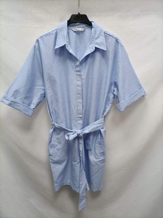 STRADIVARIUS. Blue bow Tl jumpsuit