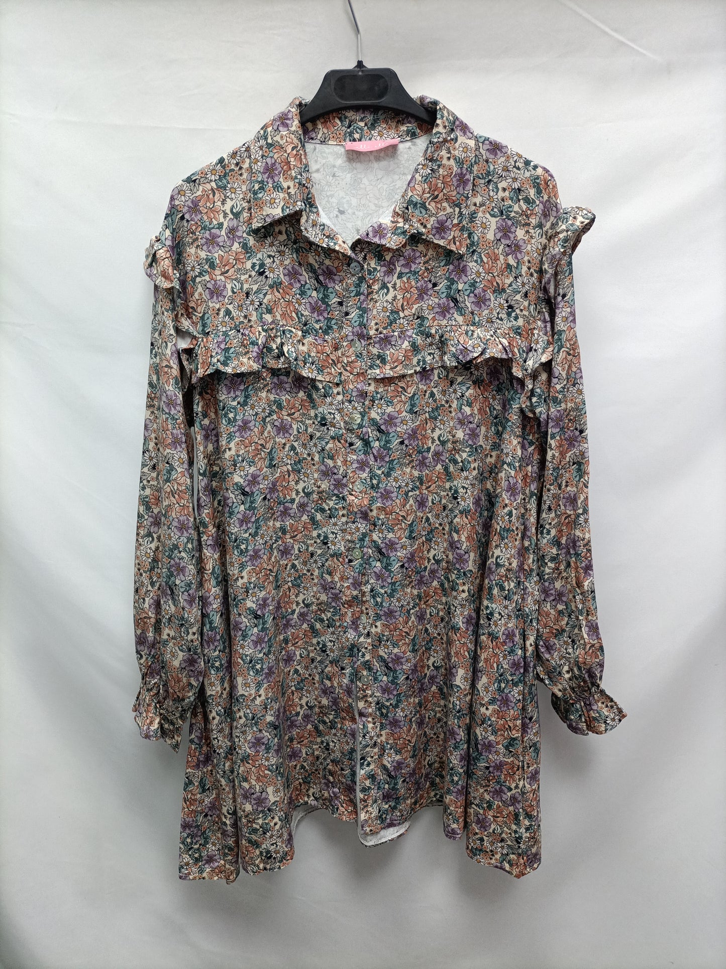 ALLO ALLO. Vestido camisero flores T.m/l