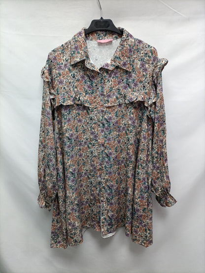 ALLO ALLO. Vestido camisero flores T.m/l