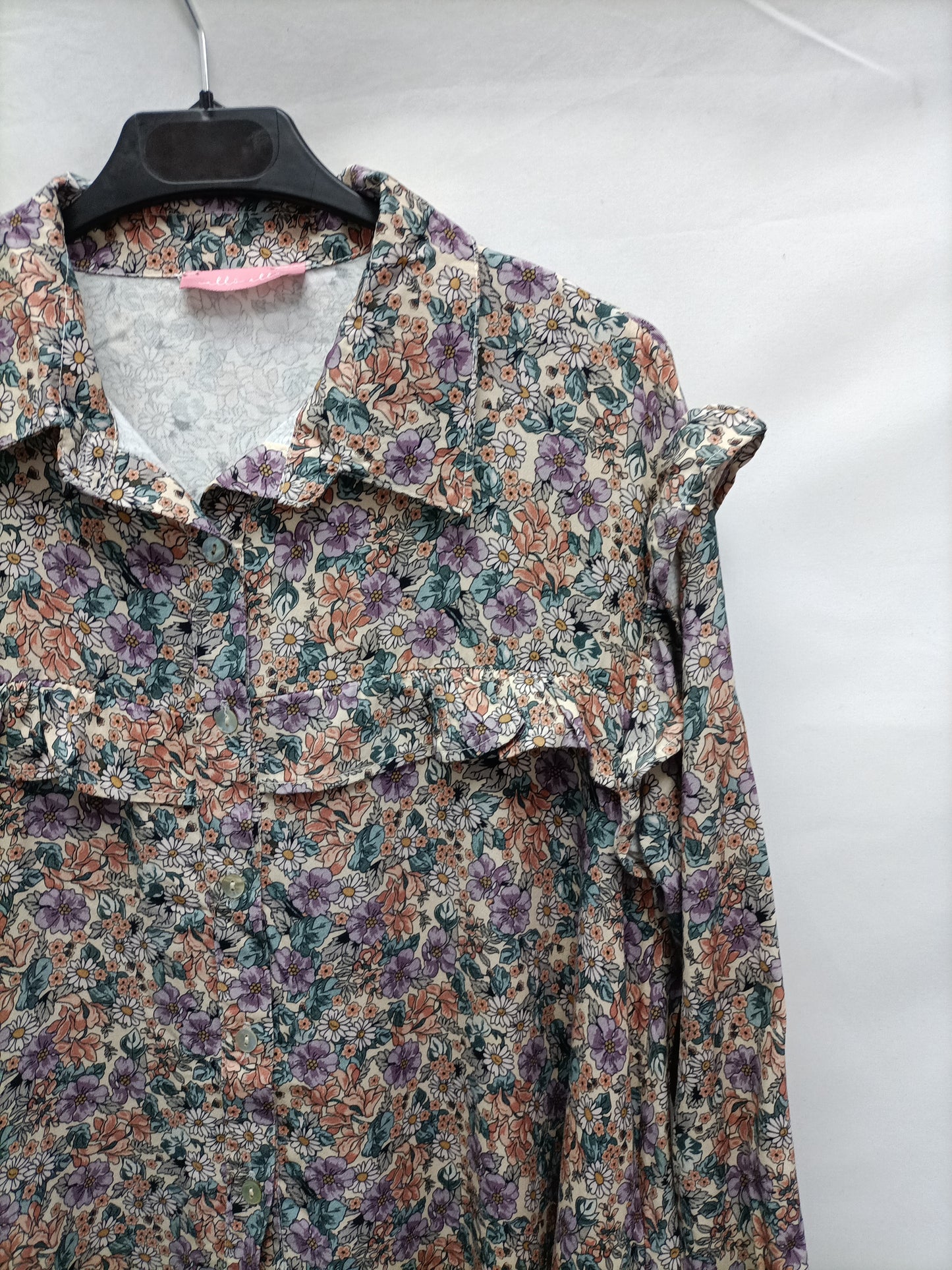 ALLO ALLO. Vestido camisero flores T.m/l