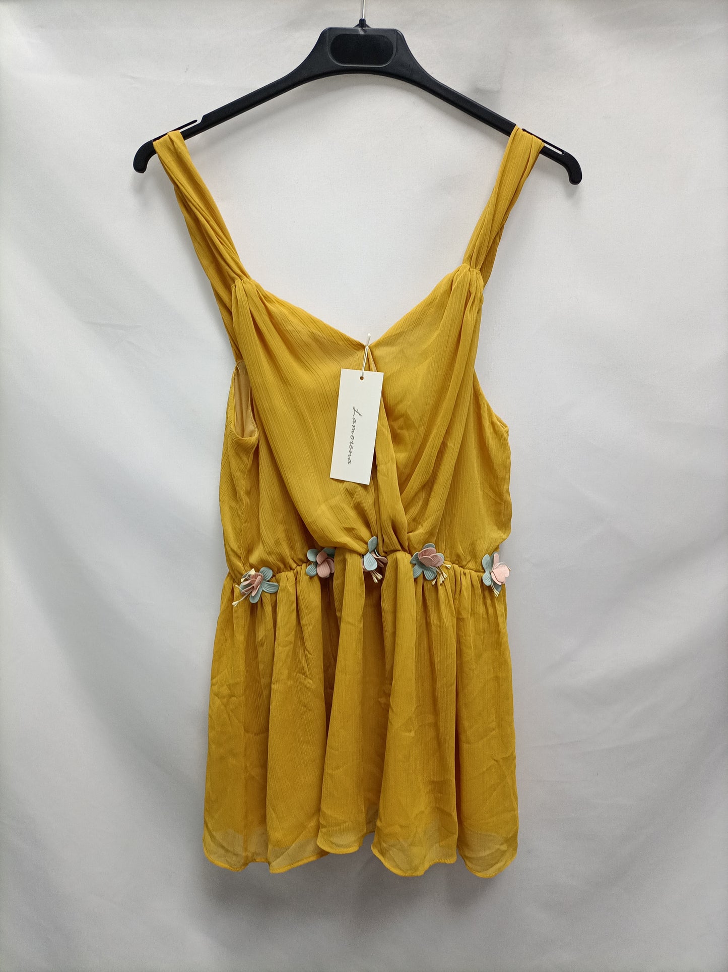 LAMORENA. Yellow floral top, size 38