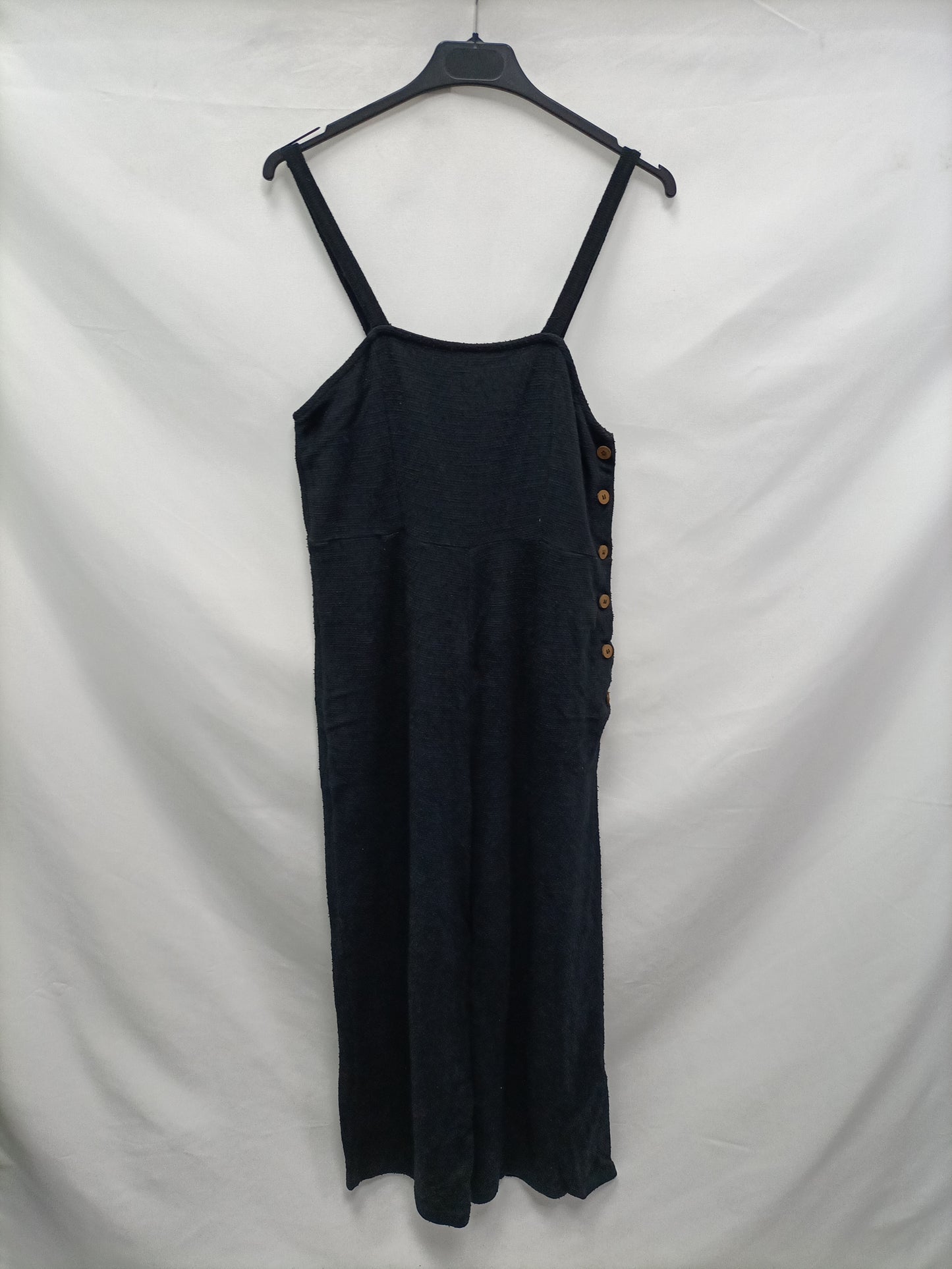 PULL&amp;BEAR. Black buttoned jumpsuit.