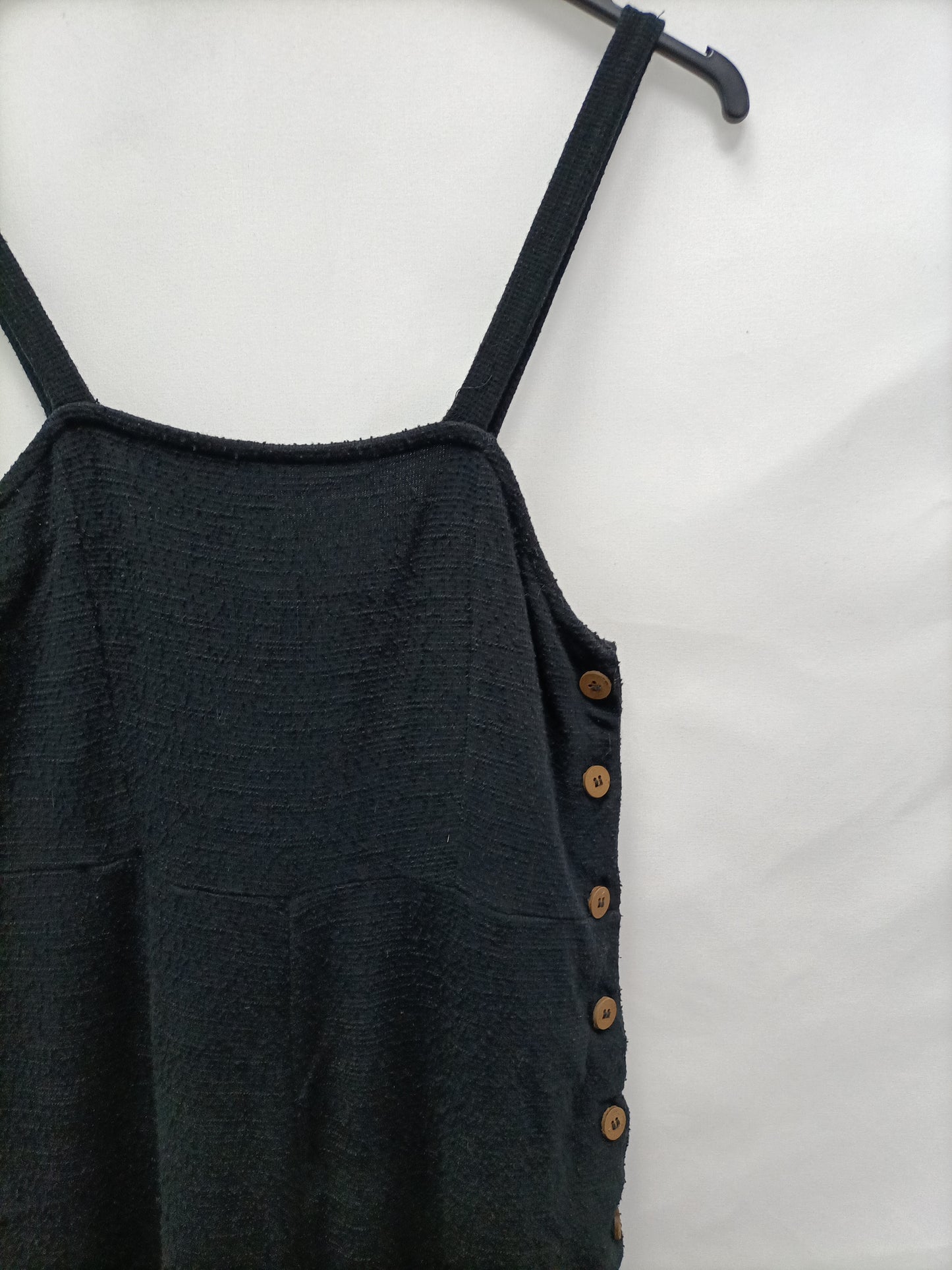 PULL&amp;BEAR. Black buttoned jumpsuit.