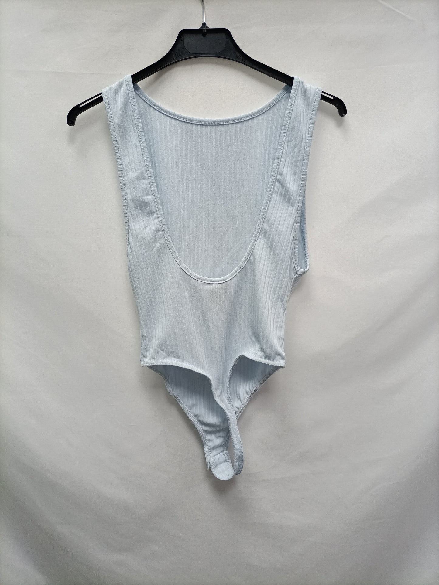 COLLUSION. Body celeste canalé T.38