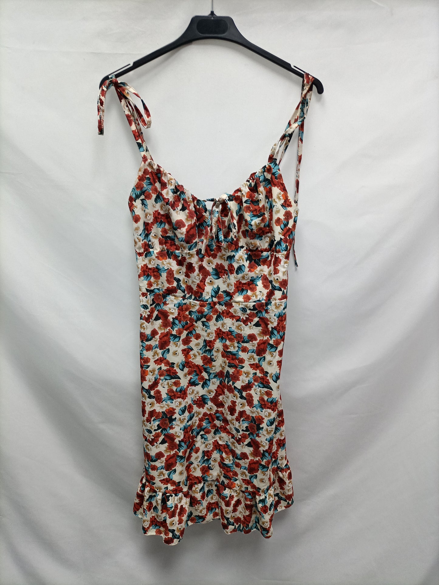 OTRAS. Vestido beige flores T.u(m)