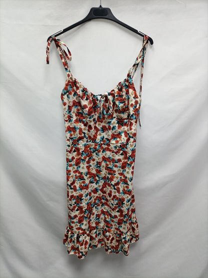 OTRAS. Vestido beige flores T.u(m)