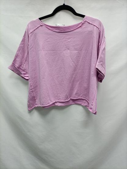 ZARA. Camiseta oversized rosa T.s