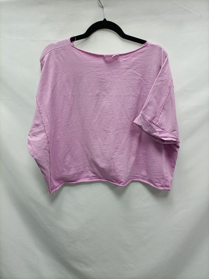 ZARA. Camiseta oversized rosa T.s