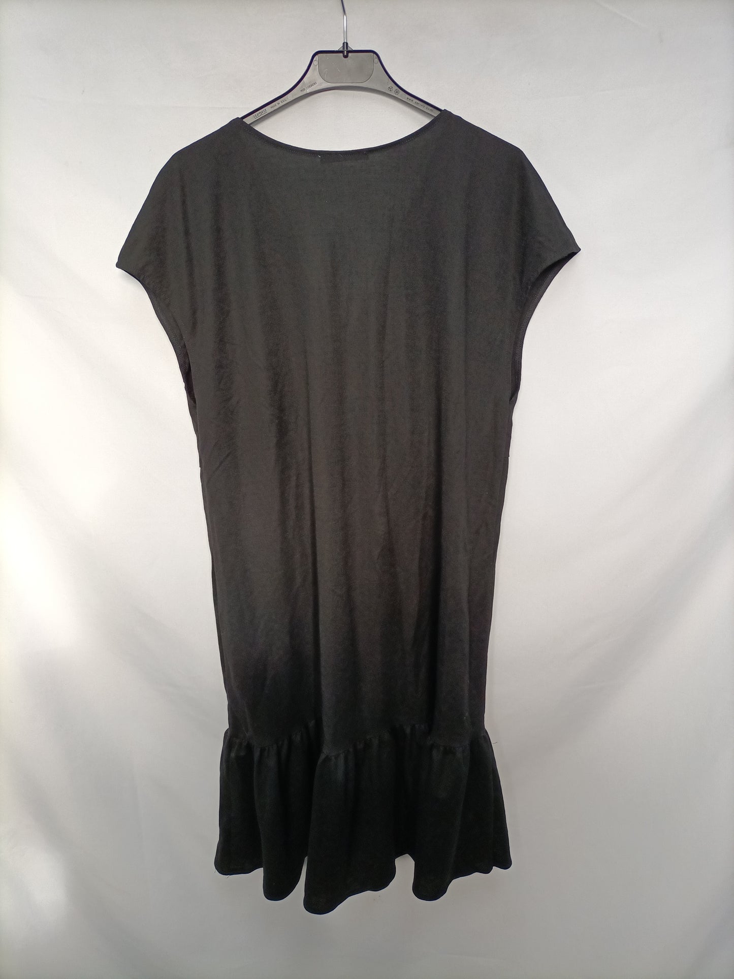 ZARA. Vestido midi negro T.m