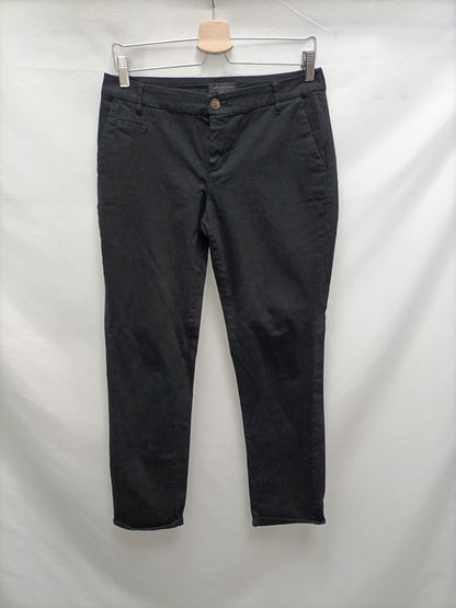 MANGO.Pantalones chinos negros T.36