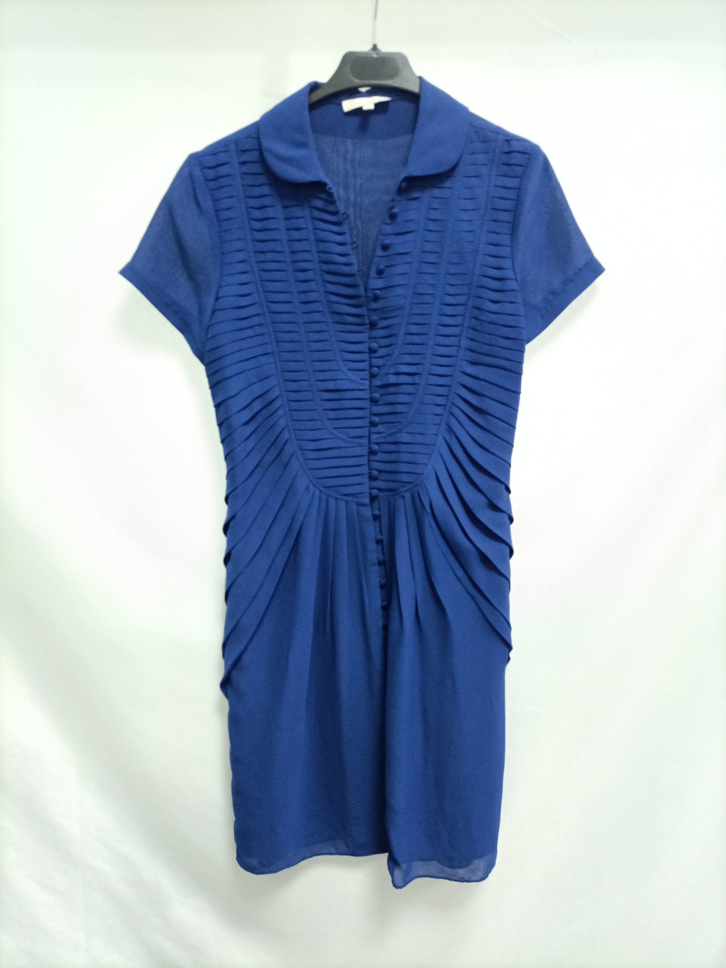 LES PETITE. Vestido azul klein plisado t.u