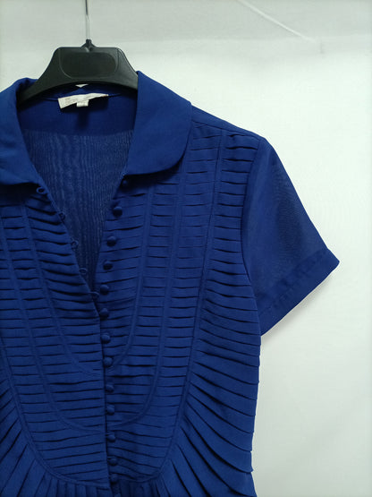 LES PETITE. Vestido azul klein plisado t.u