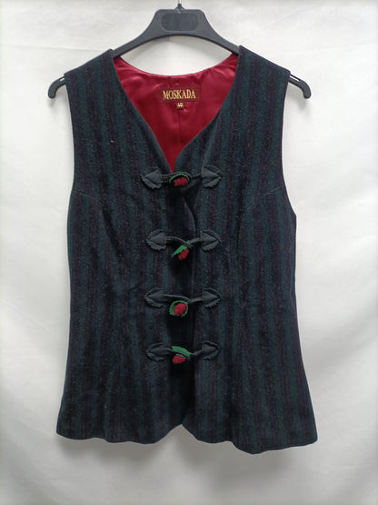MOSKADA. Striped vest with pink details, size 40