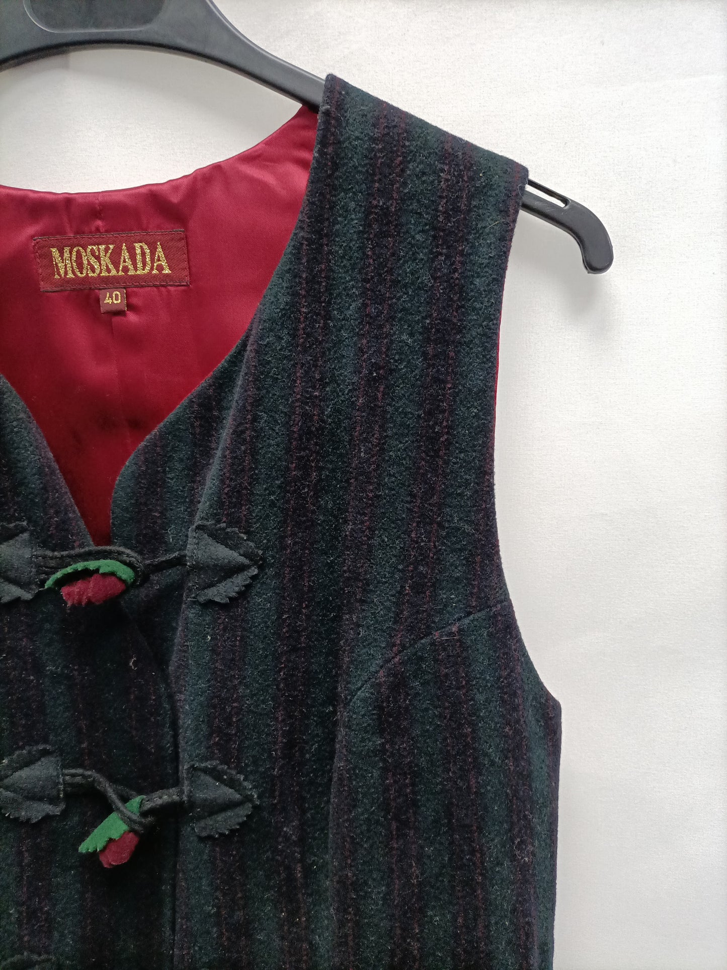 MOSKADA. Striped vest with pink details, size 40