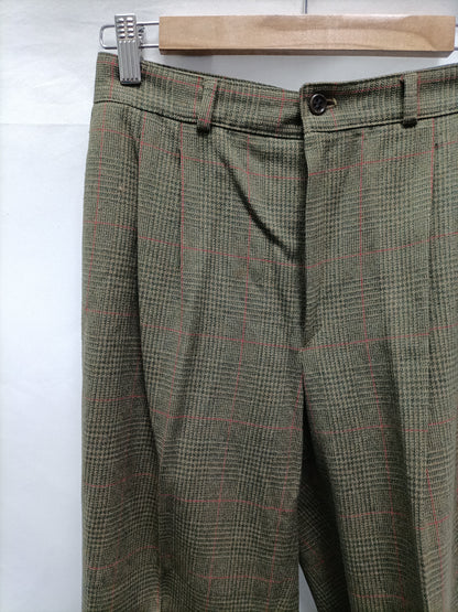 OTRAS. Pantalon de vestir pata de gallo verde T.U