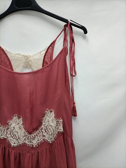 OTRAS. Vestido rosa encaje T.u (s)