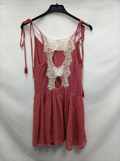 OTRAS. Vestido rosa encaje T.u (s)