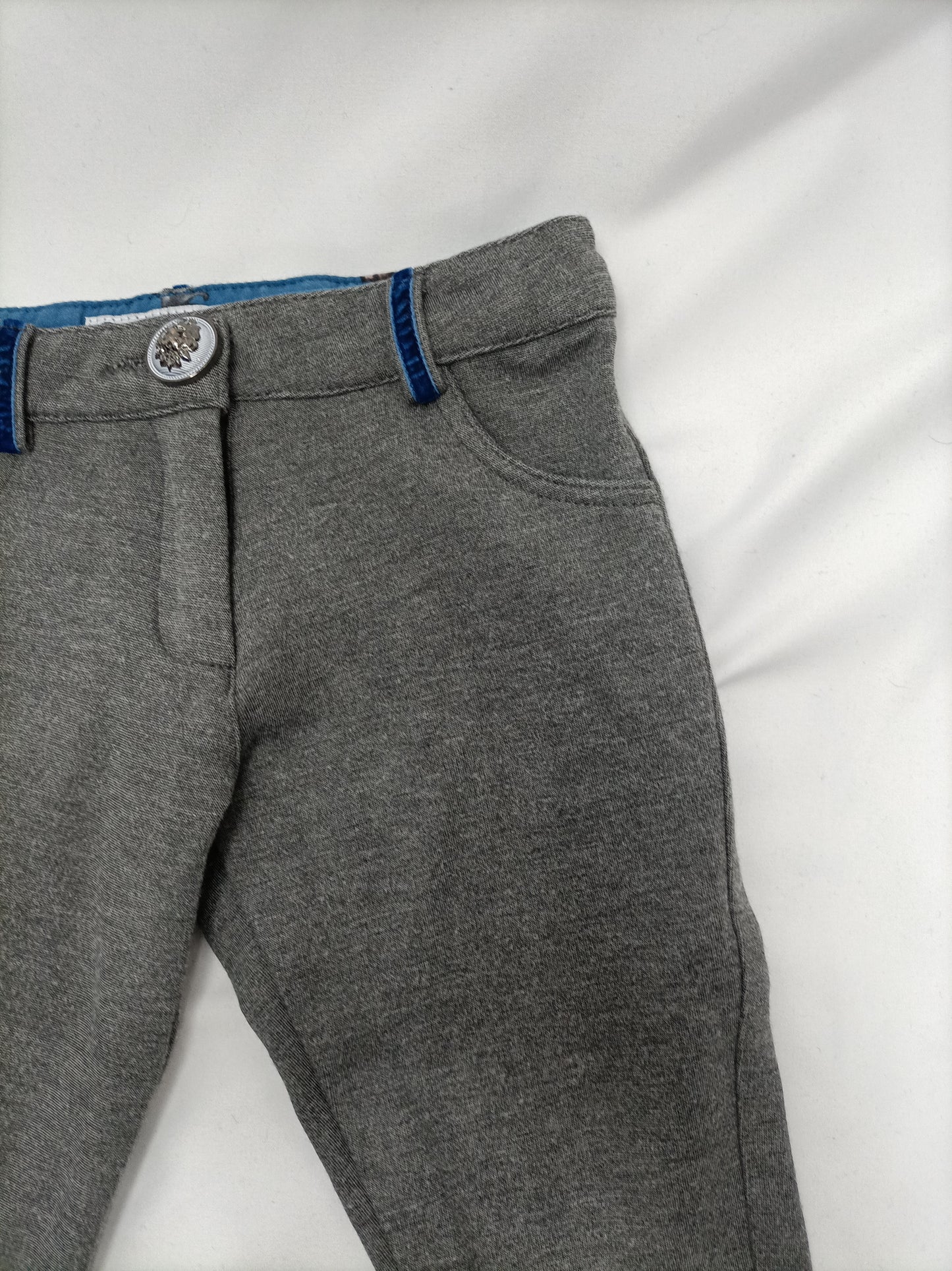 Bread with Chocolate. Grey stretch trousers, size 2 years.