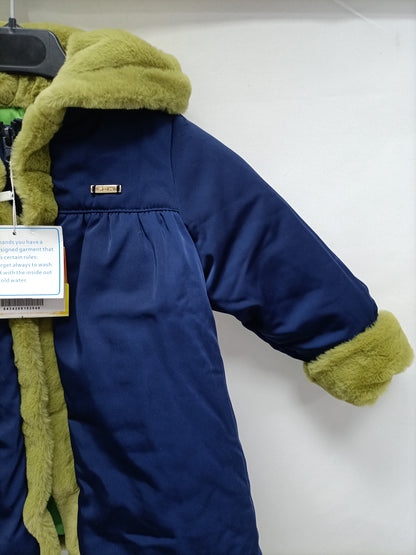 PAN CON CHOCOLATE. Abrigo azul pelito T.2 años