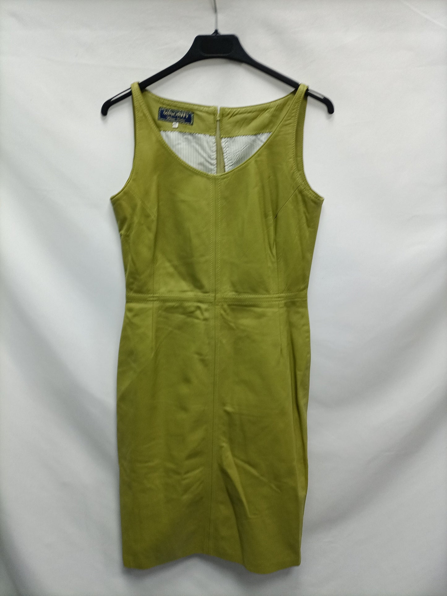 MINORITY. vestido verde piel T.40