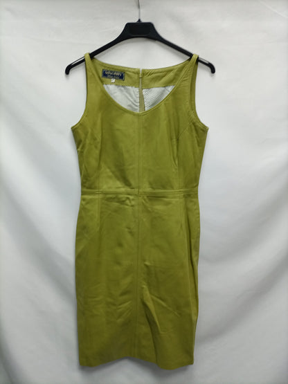 MINORITY. vestido verde piel T.40