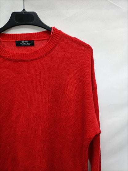 BERSHKA. Jersey básico rojo  T.l