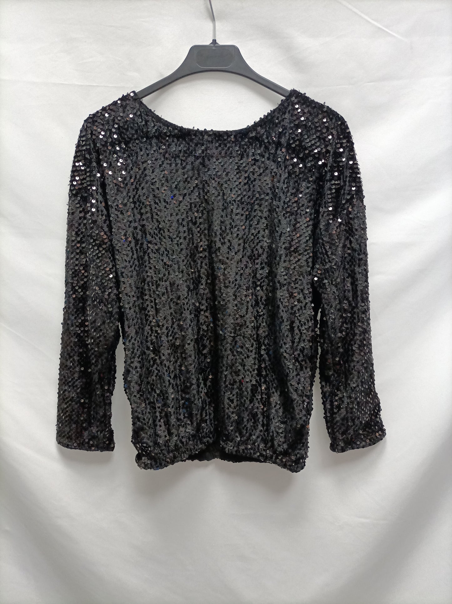 TZAR KIDS. Black sequin top T. 13/14 (xs)