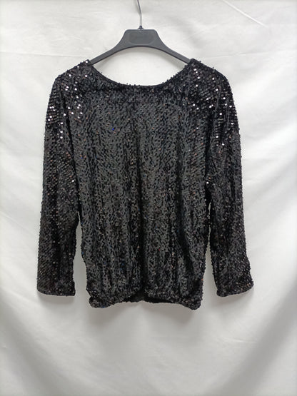 TZAR KIDS. Black sequin top T. 13/14 (xs)