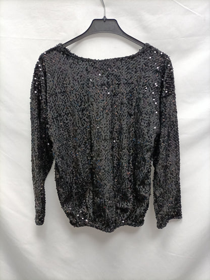 TZAR KIDS. Black sequin top T. 13/14 (xs)