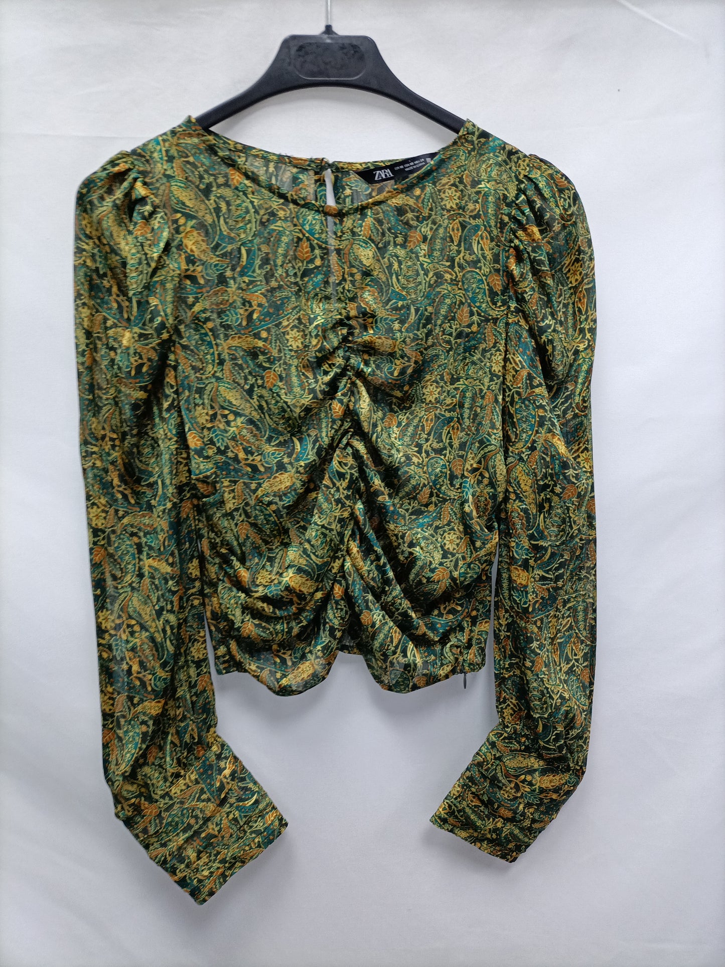 ZARA. Gathered amoeba top T.xs