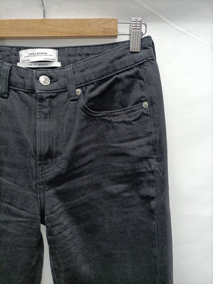 ZARA. Wide-leg black trousers, size 36