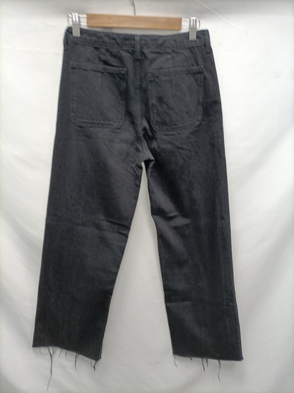 ZARA. Wide-leg black trousers, size 36