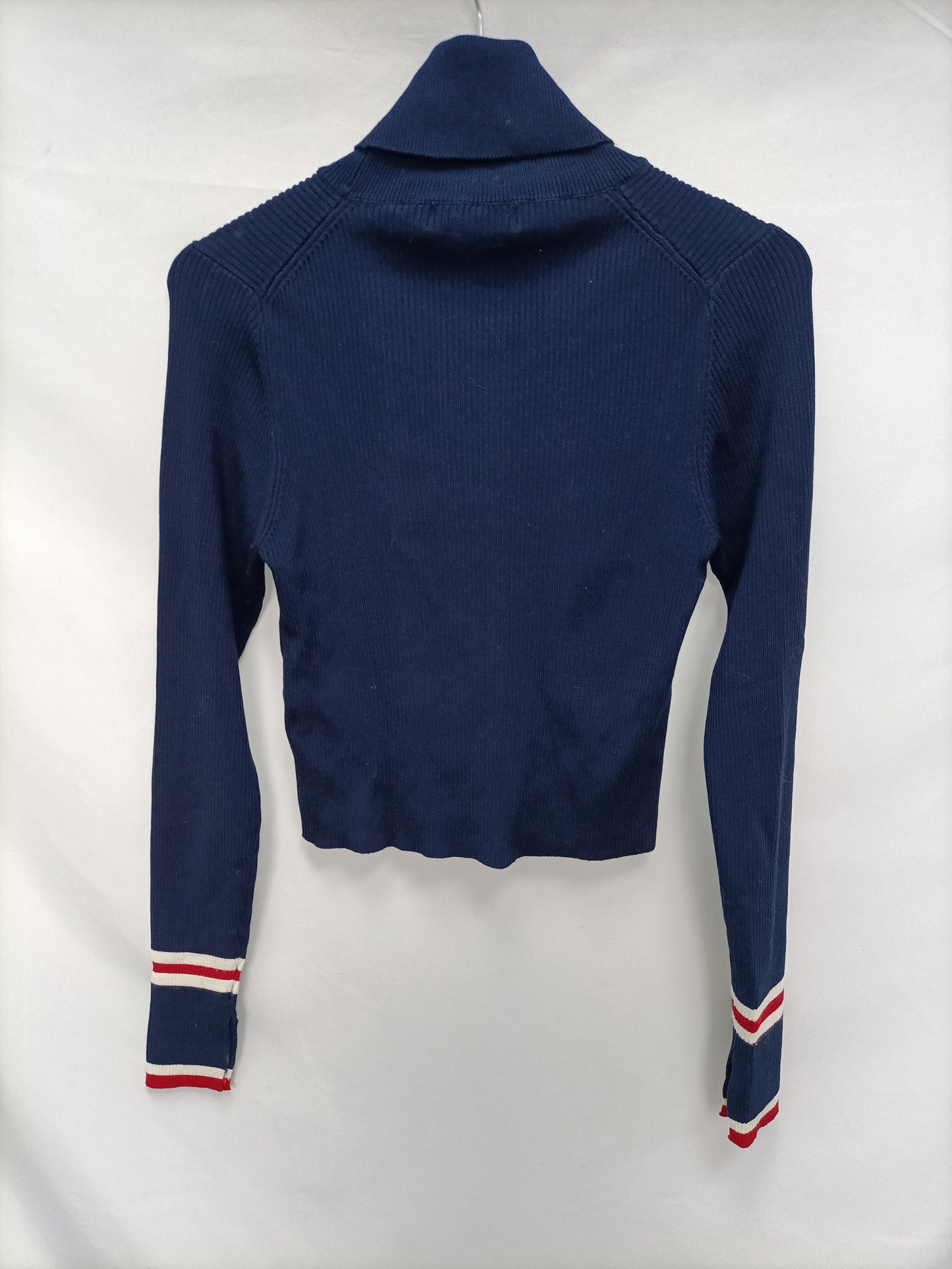 ZARA. Blue ribbed Ts top