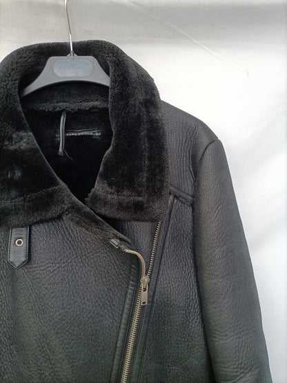 ZARA. Biker negra borrego T.m