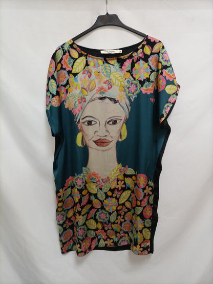 NICE THINGS. Two-tone short dress, size 46