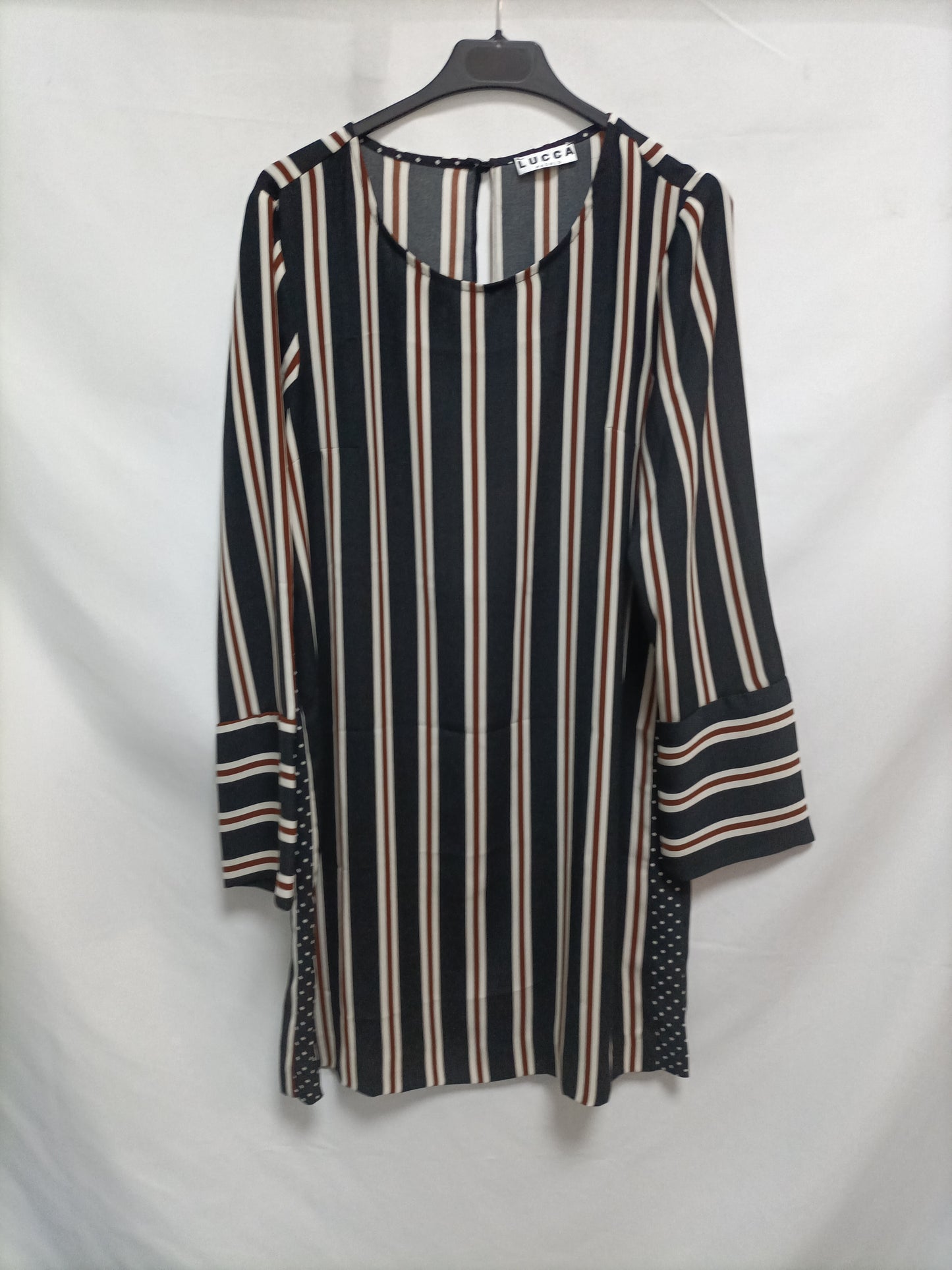 LUCCA MADRID. Vestido de rayas T.46