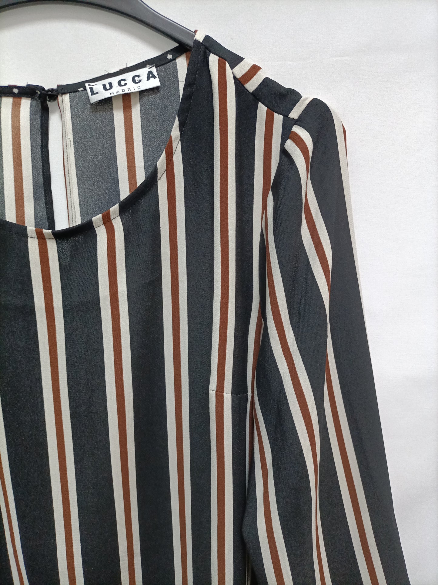 LUCCA MADRID. Vestido de rayas T.46