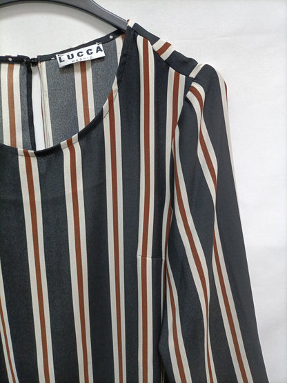 LUCCA MADRID. Vestido de rayas T.46