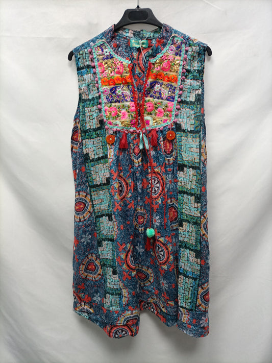 ANTICA SANTORIA. Vestido romántico T.xs