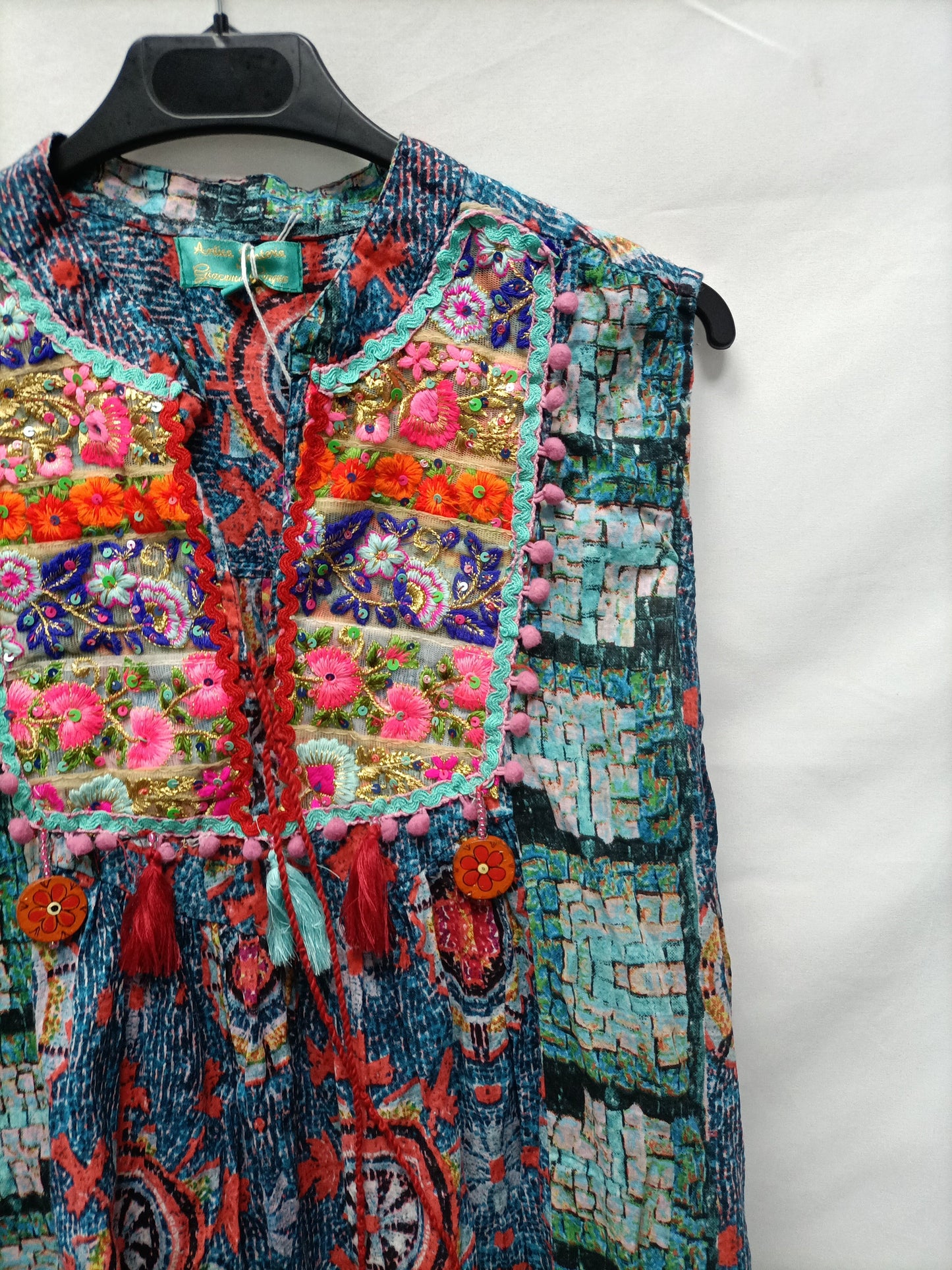 ANTICA SANTORIA. Vestido romántico T.xs