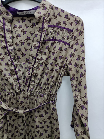 BERSHKA. Vestido corto flores T.m
