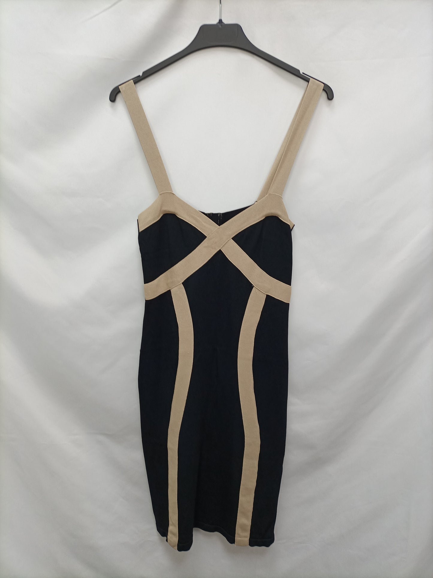 WHITE. Black knit dress Tm
