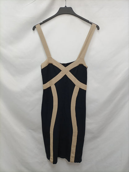 WHITE. Black knit dress Tm