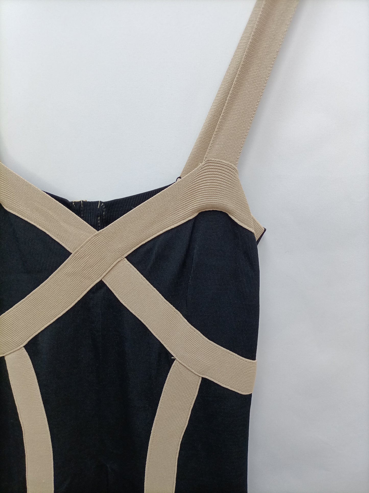 WHITE. Black knit dress Tm