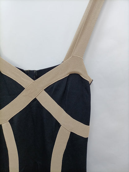 WHITE. Black knit dress Tm