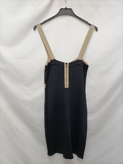 WHITE. Black knit dress Tm