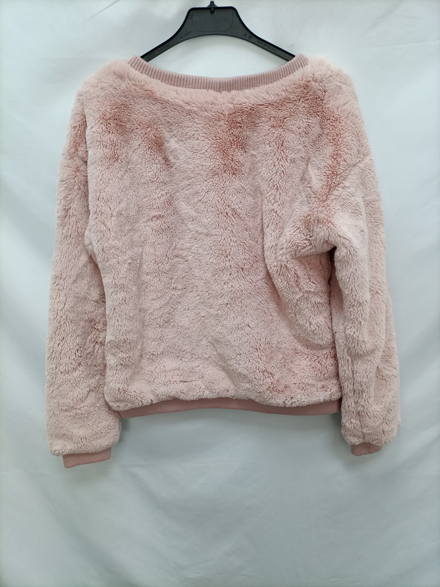BERSHKA. Sudadera rosa pelito T.s